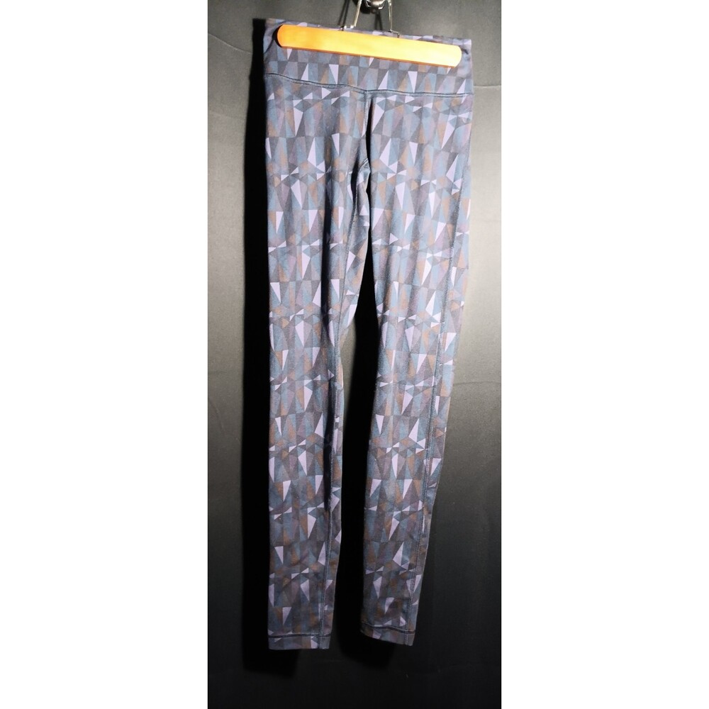 Lululemon Women’s 2 Patterned Leggings Purple Geometric Print Stretch Athletic